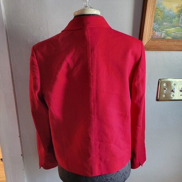 TALBOTS RED NEW WOOL LINED BLAZER JACKET SIZE 12 CAREER WORKWEAR - Picture 3 of 5